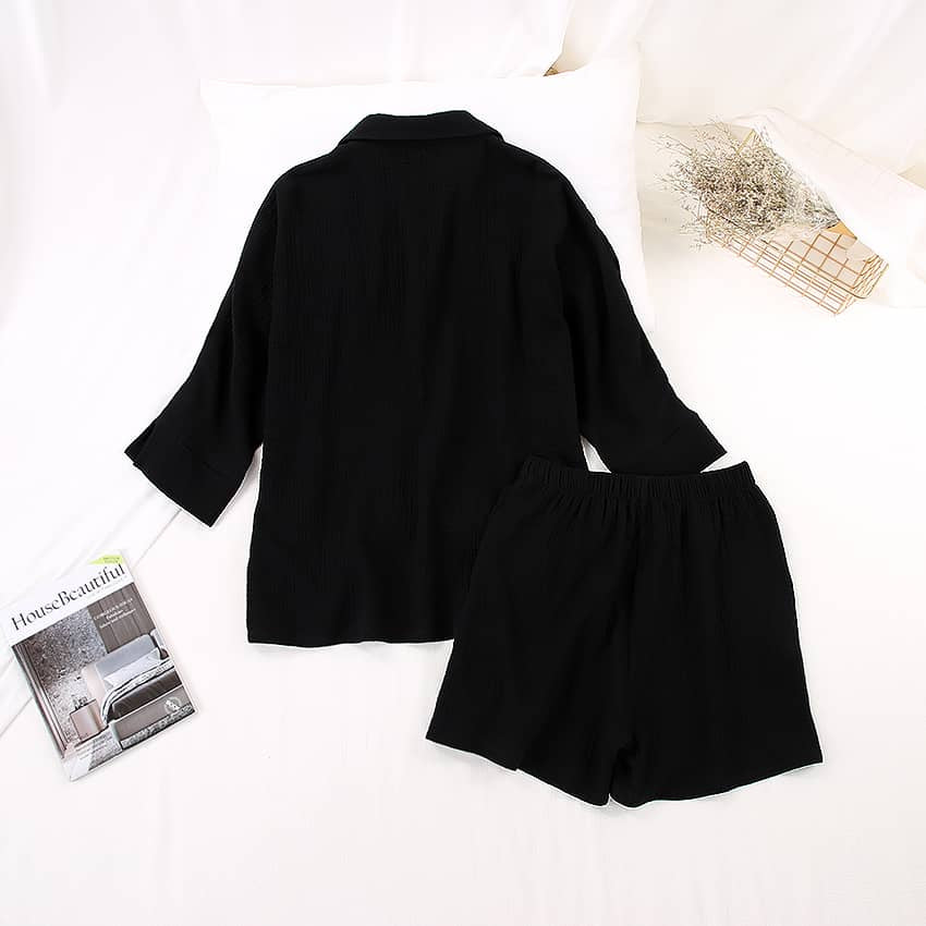 Women's cardigan shorts cotton two-piece suit | IFAUN