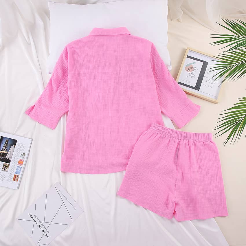 Women's cardigan shorts cotton two-piece suit | IFAUN