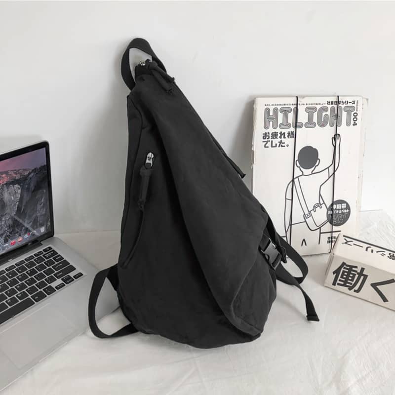 Casual solid color canvas backpack