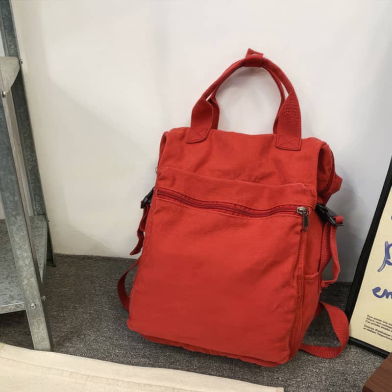 Casual Backpack Large Capacity Washed Canvas Student Backpack