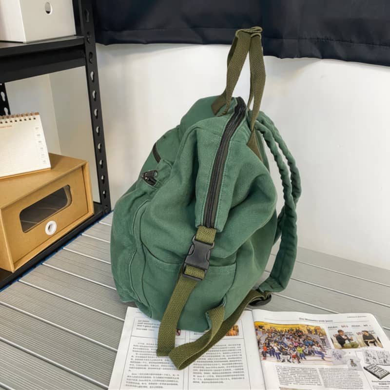 Casual Backpack Large Capacity Washed Canvas Student Backpack