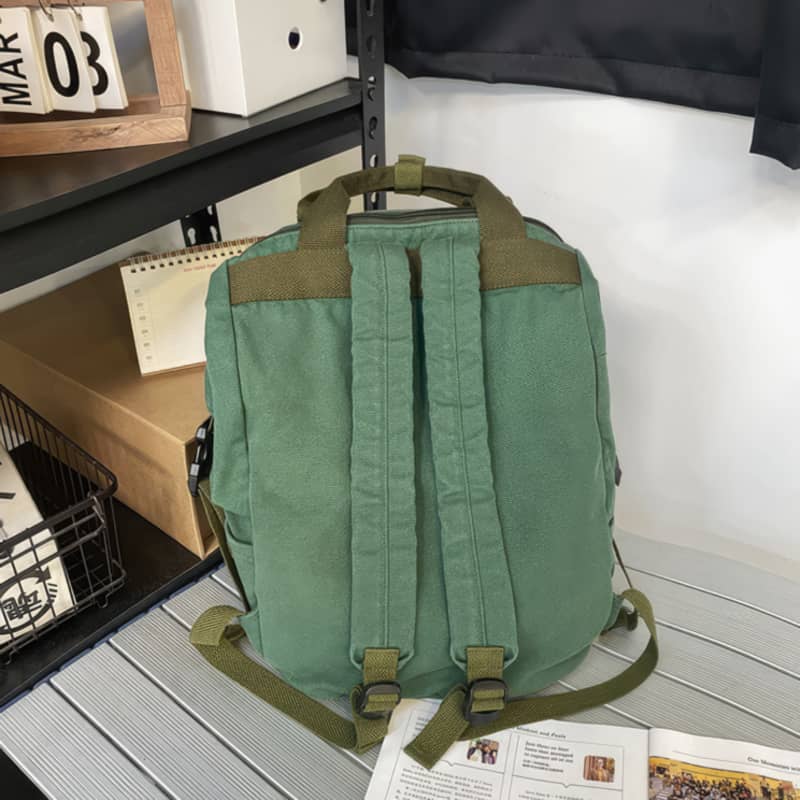 Casual Backpack Large Capacity Washed Canvas Student Backpack