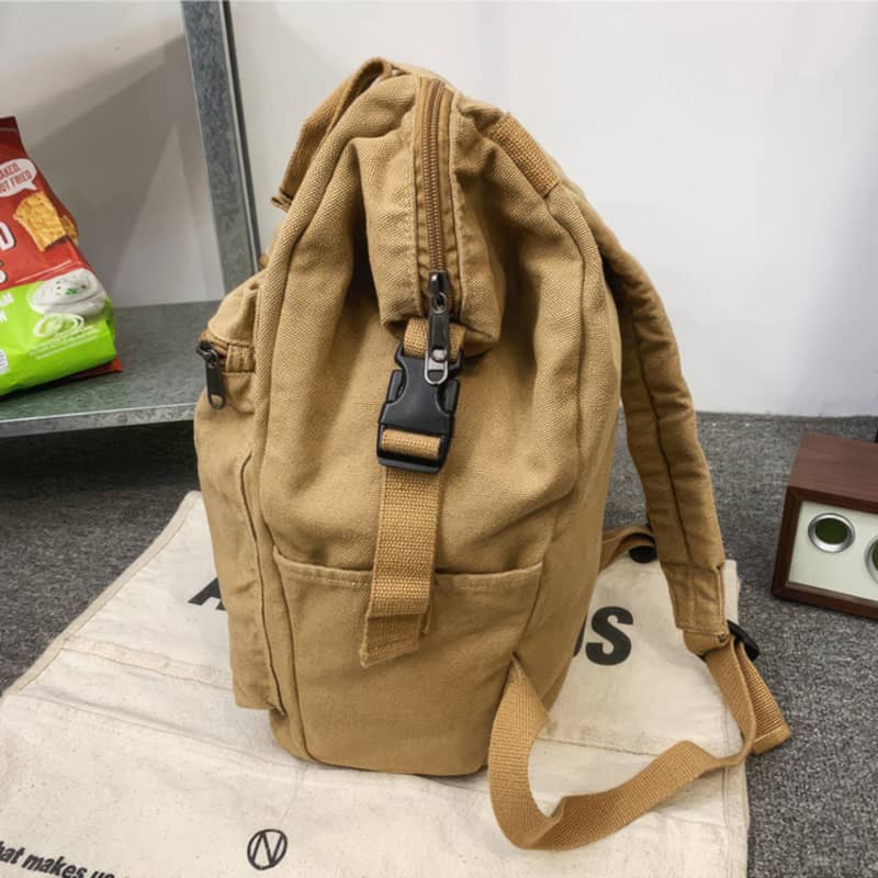 Casual Backpack Large Capacity Washed Canvas Student Backpack