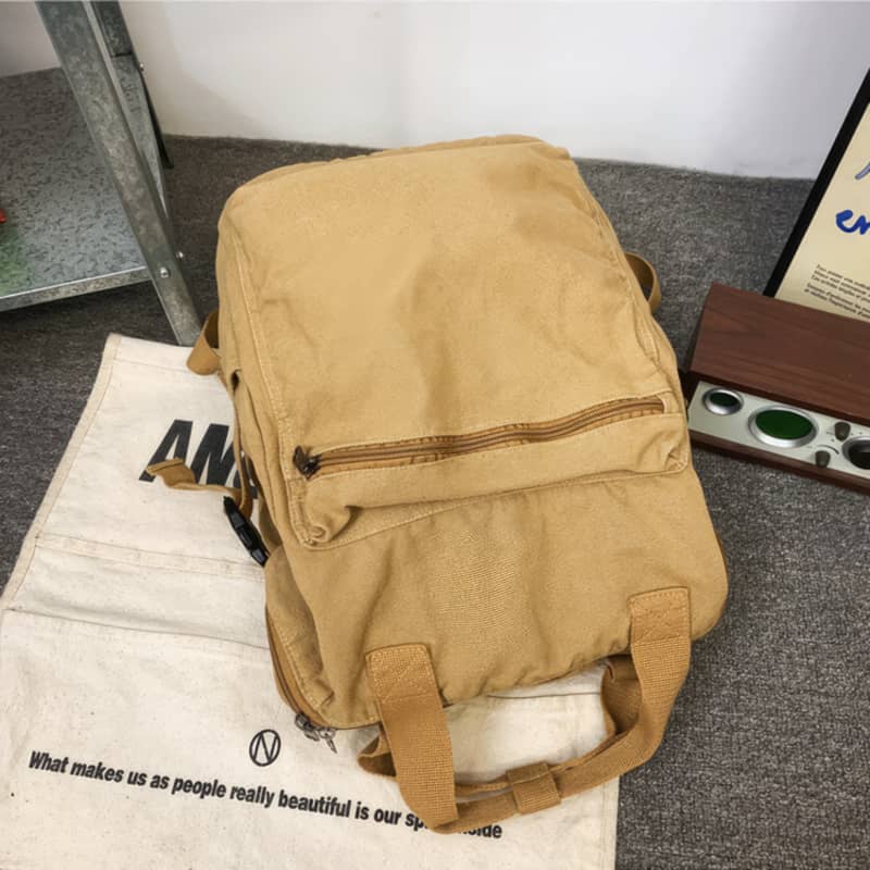 Casual Backpack Large Capacity Washed Canvas Student Backpack
