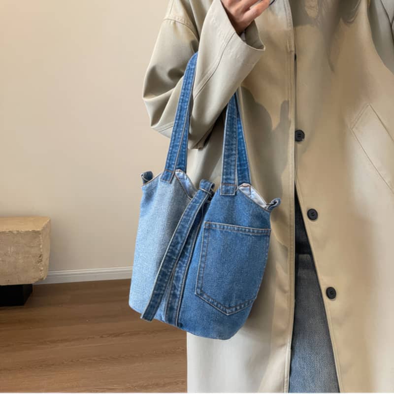 Denim Bucket Bag