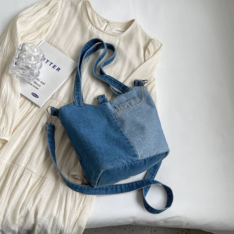 Denim Bucket Bag