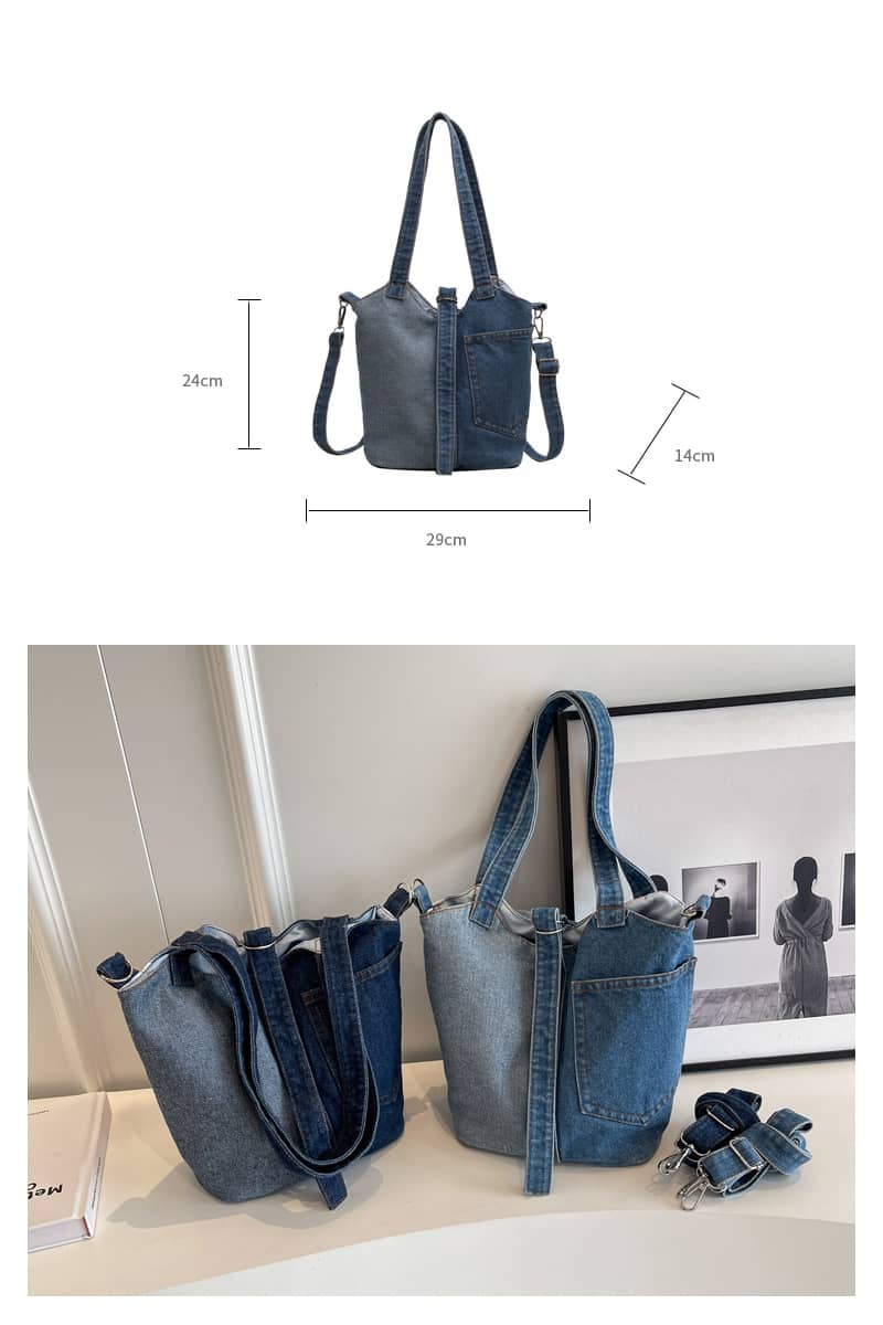 Denim Bucket Bag