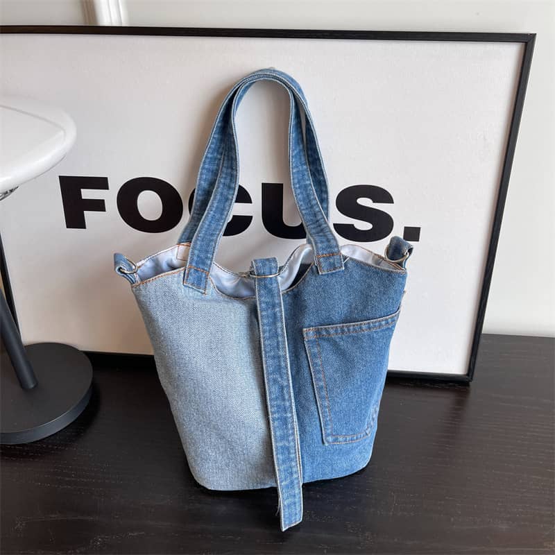 Denim Bucket Bag