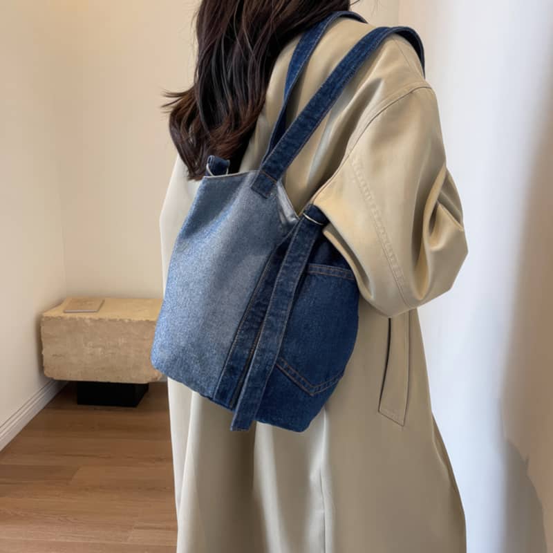 Denim Bucket Bag
