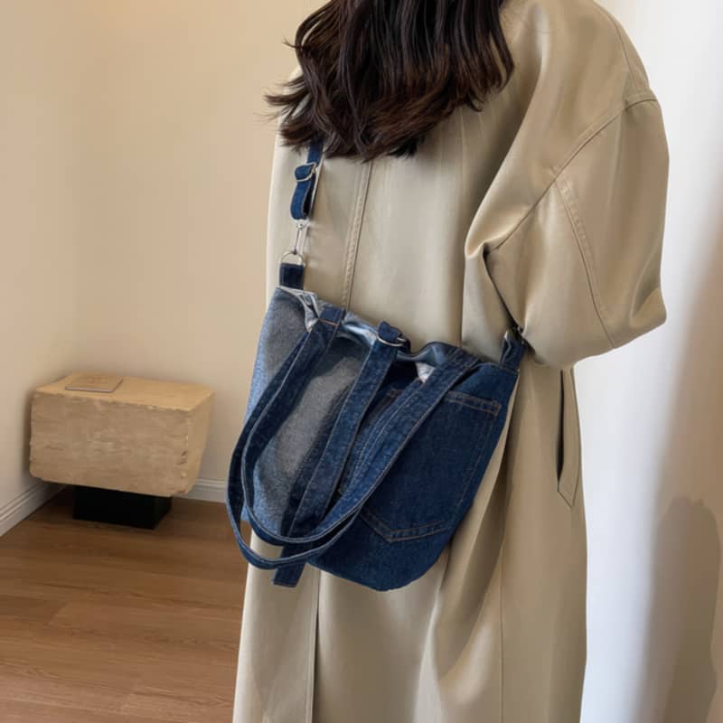 Denim Bucket Bag