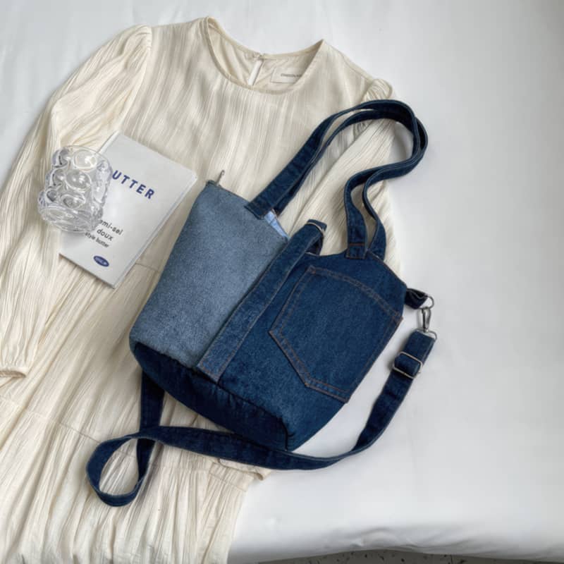 Denim Bucket Bag