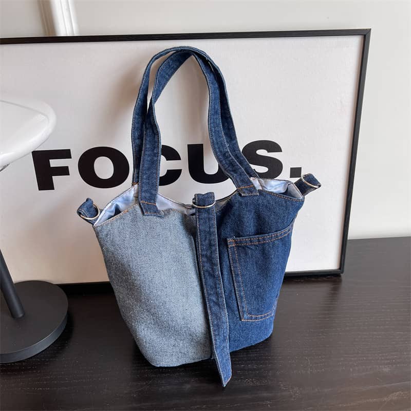 Denim Bucket Bag