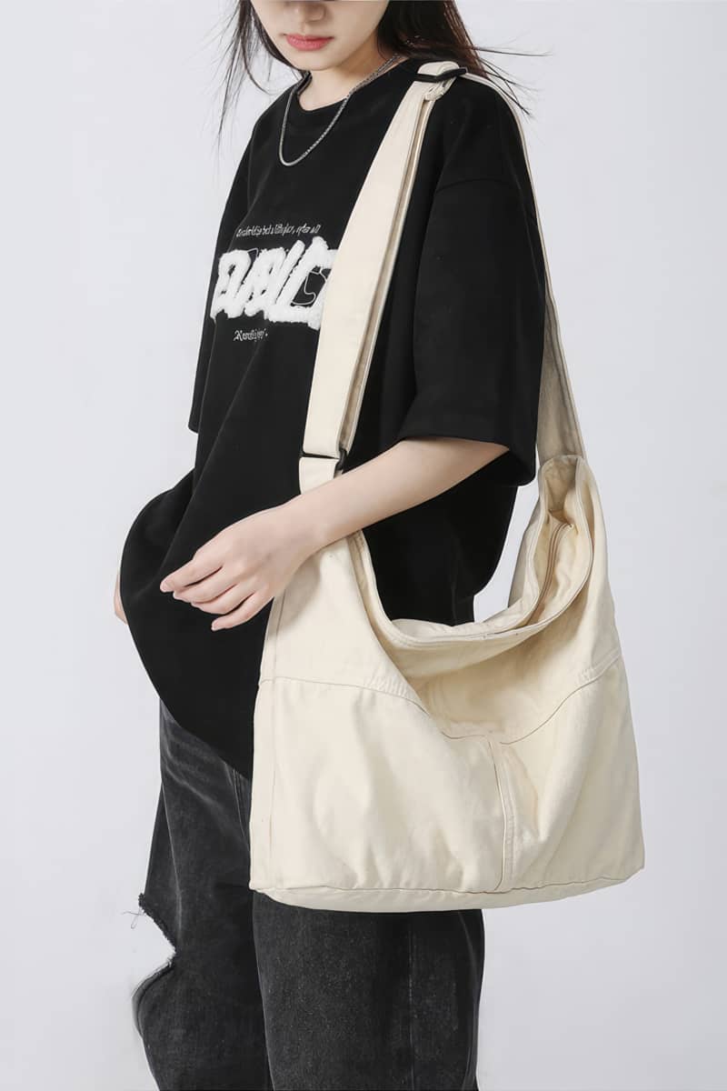 Student crossbody bag large capacity canvas bag