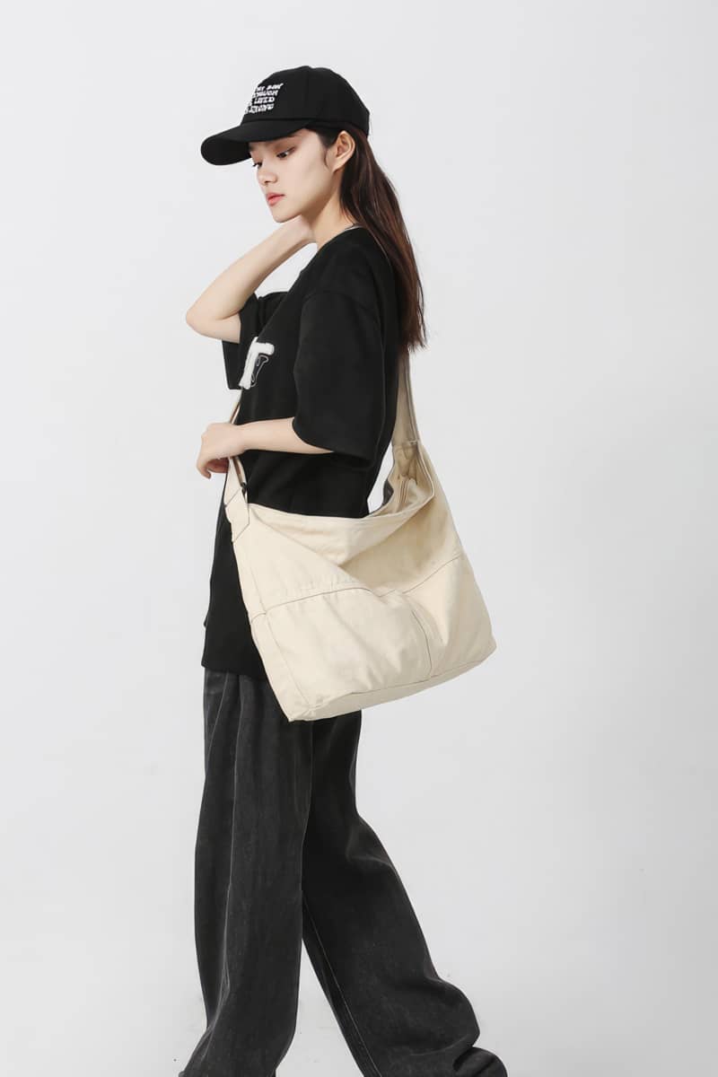 Student crossbody bag large capacity canvas bag