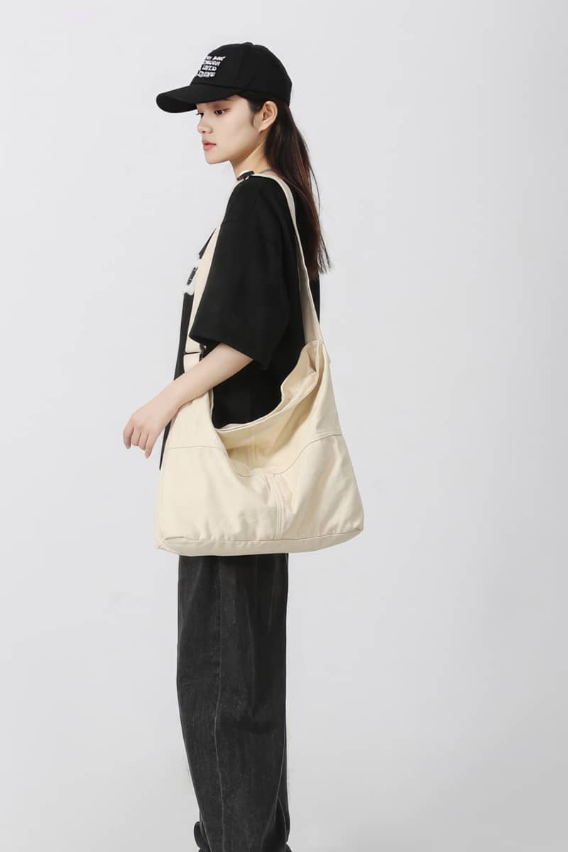Student crossbody bag large capacity canvas bag