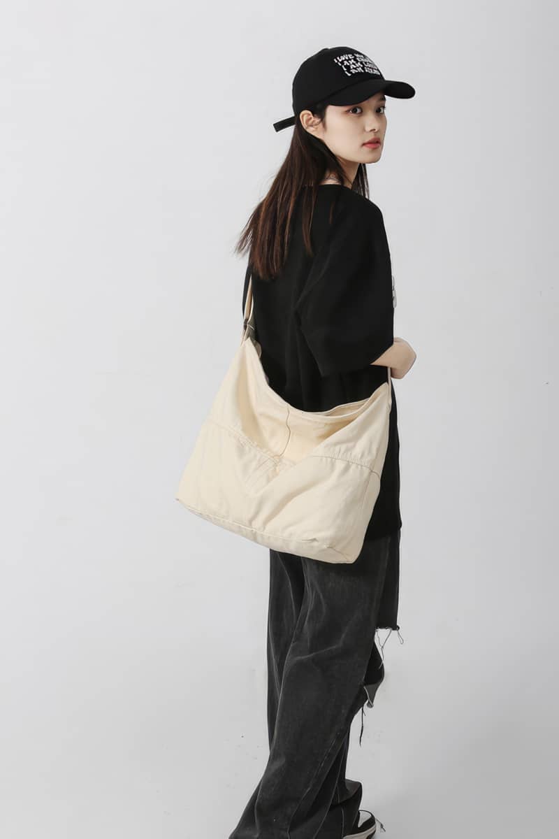 Student crossbody bag large capacity canvas bag