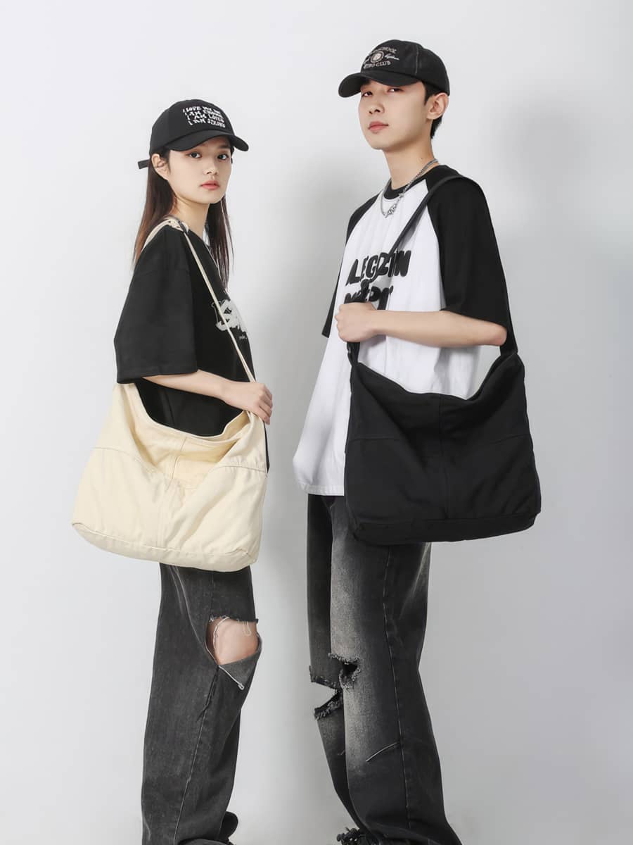 Student crossbody bag large capacity canvas bag