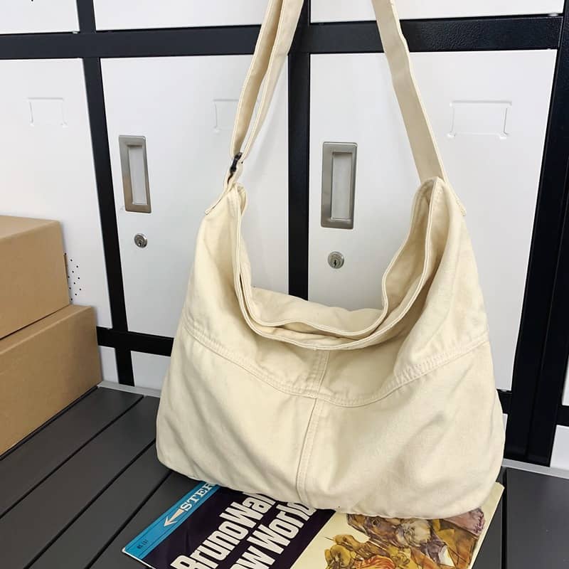 Student crossbody bag large capacity canvas bag