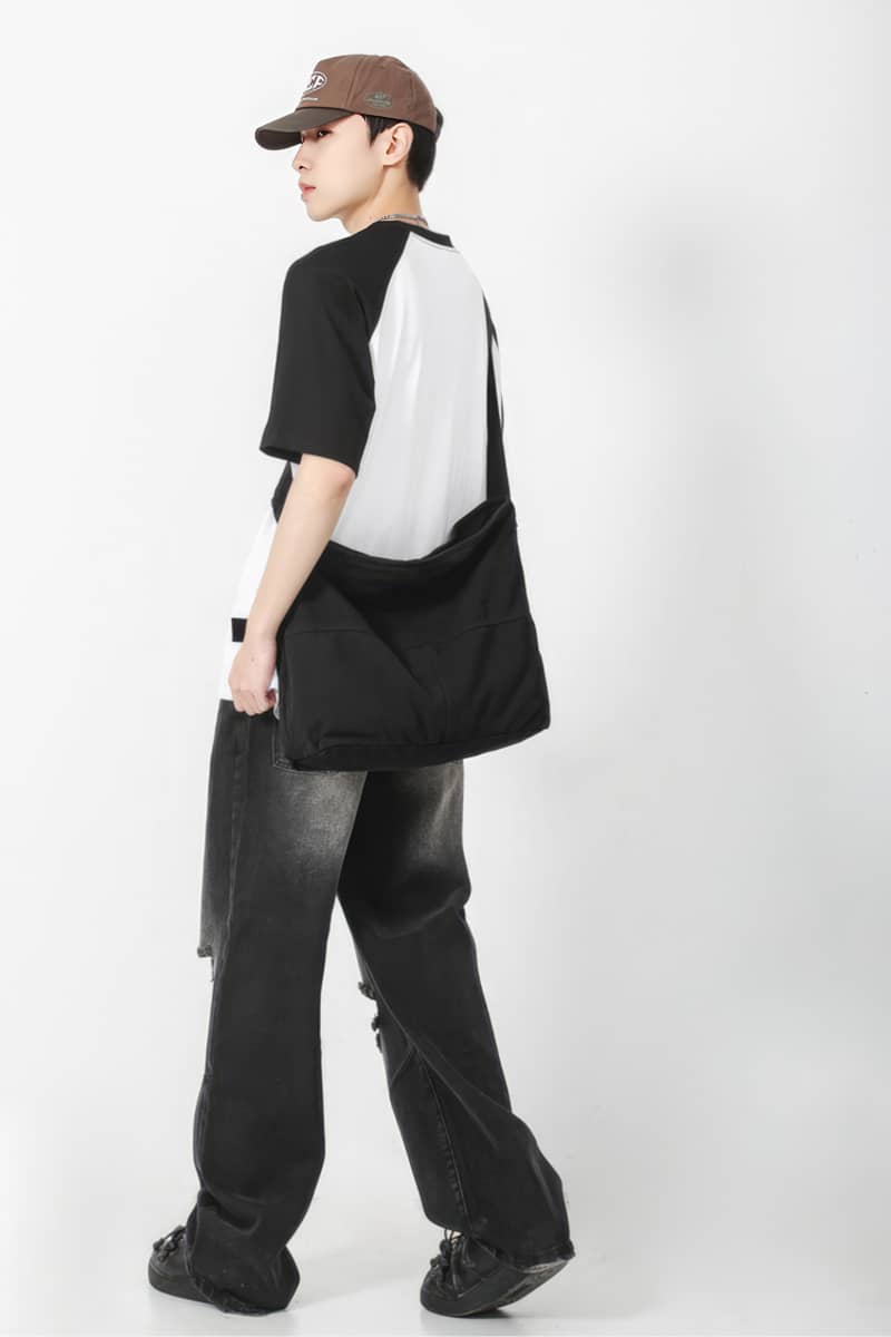 Student crossbody bag large capacity canvas bag