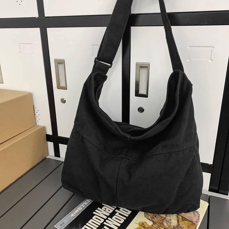 Student crossbody bag large capacity canvas bag