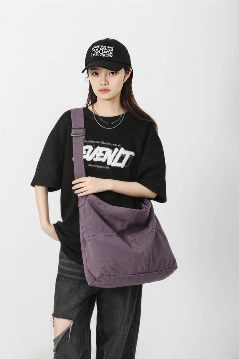 Student crossbody bag large capacity canvas bag