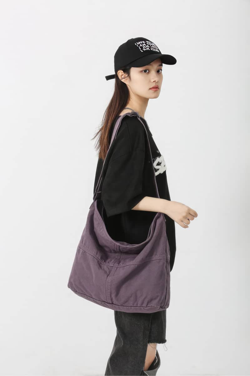 Student crossbody bag large capacity canvas bag