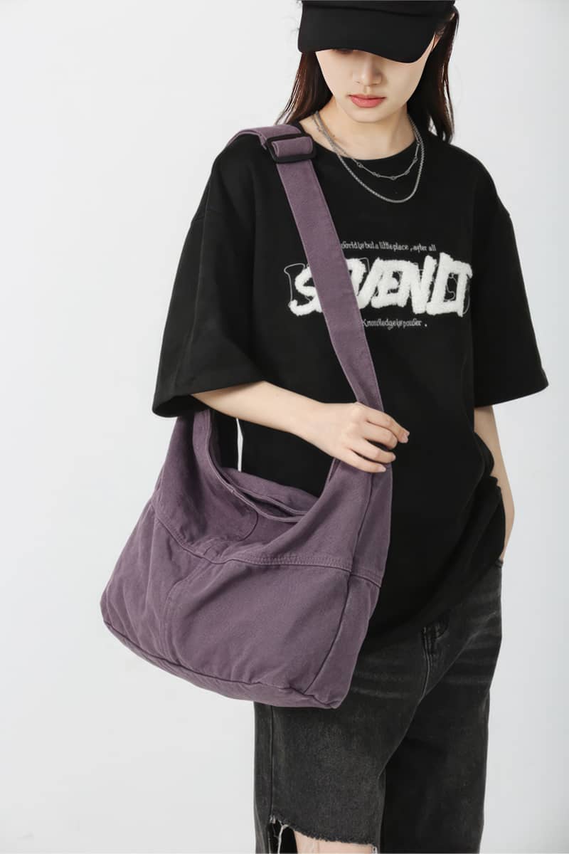 Student crossbody bag large capacity canvas bag
