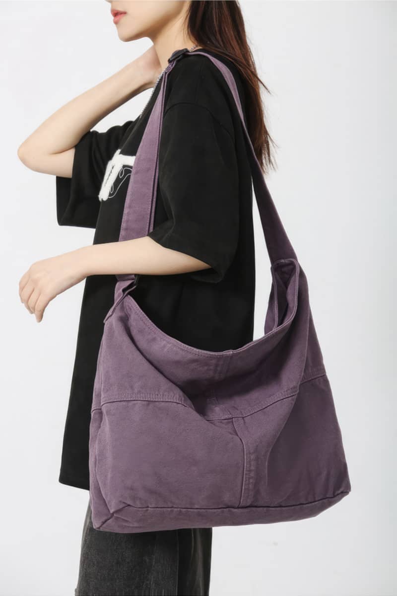 Student crossbody bag large capacity canvas bag