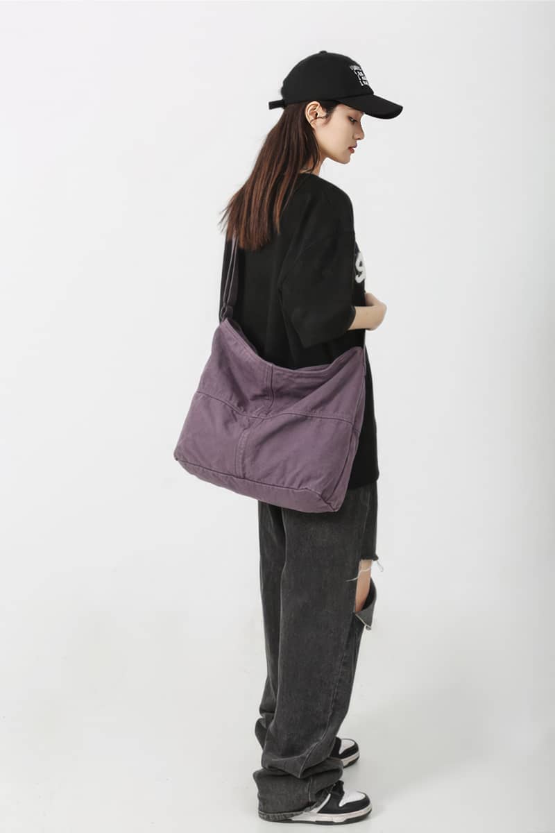 Student crossbody bag large capacity canvas bag