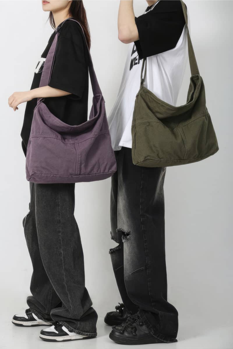 Student crossbody bag large capacity canvas bag