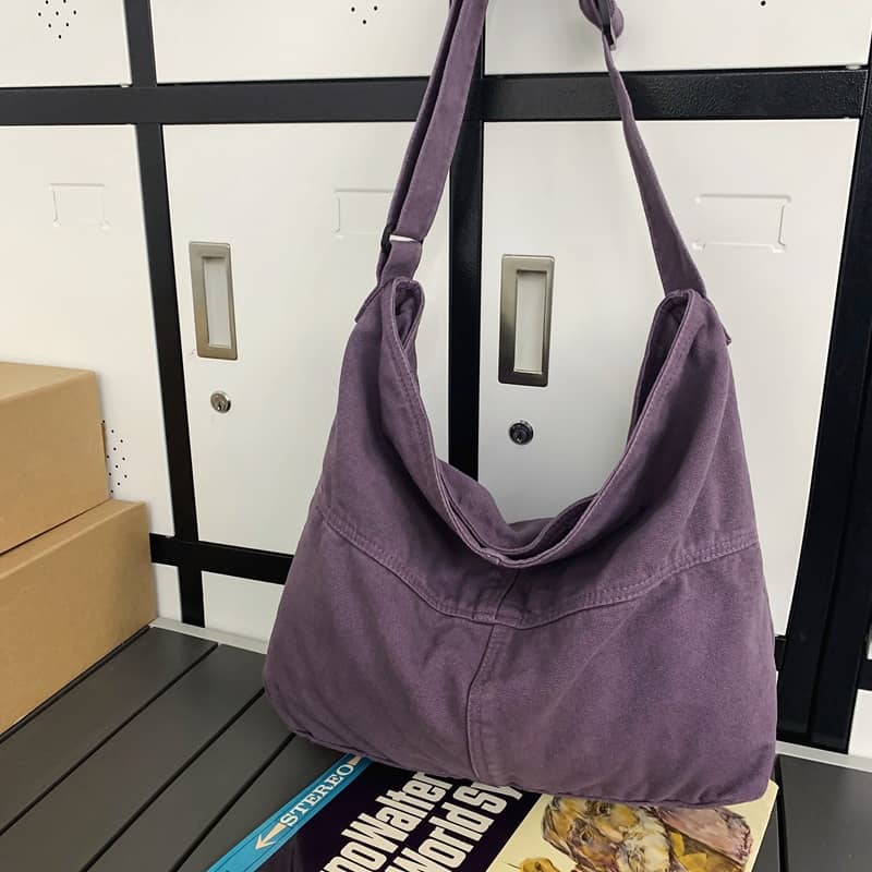 Student crossbody bag large capacity canvas bag