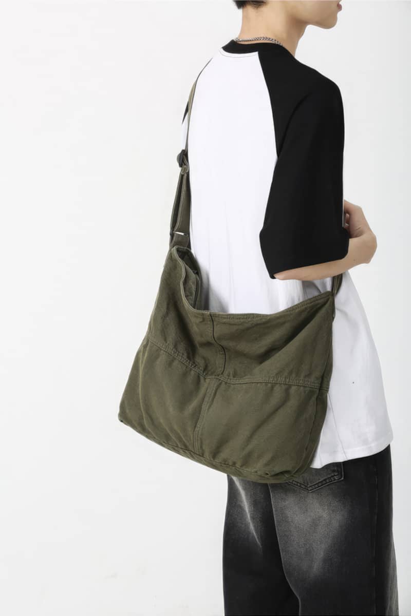 Student crossbody bag large capacity canvas bag