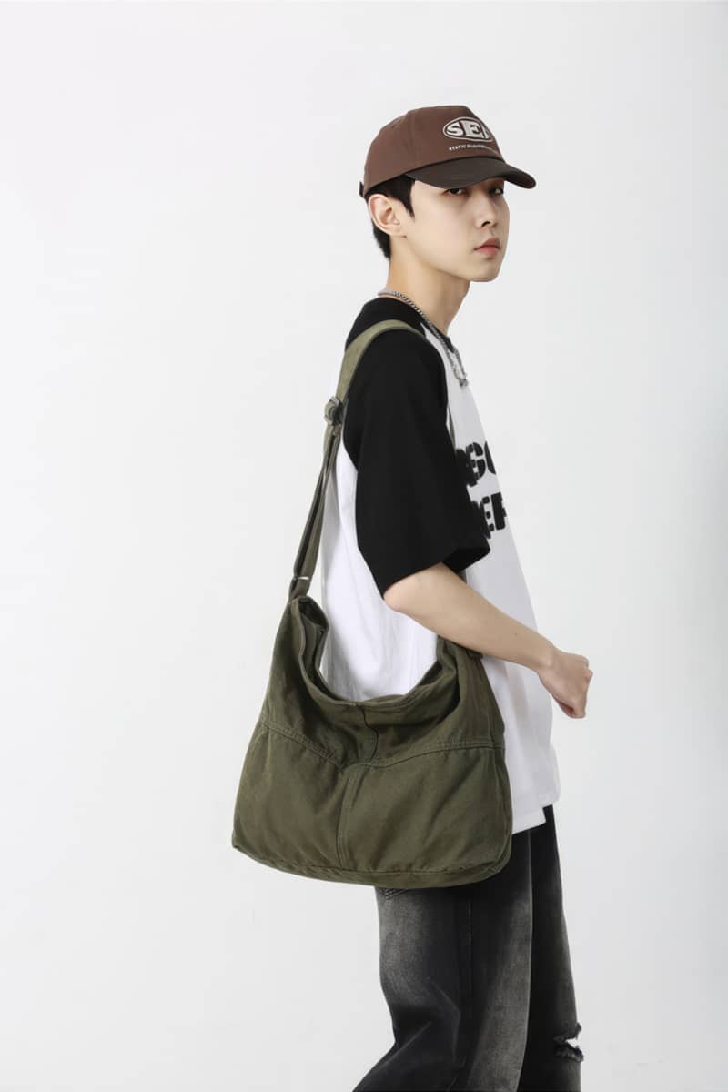 Student crossbody bag large capacity canvas bag