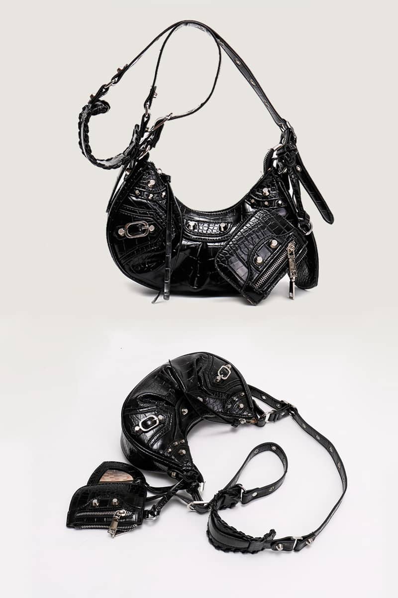 PU underarm bag crescent shoulder bag