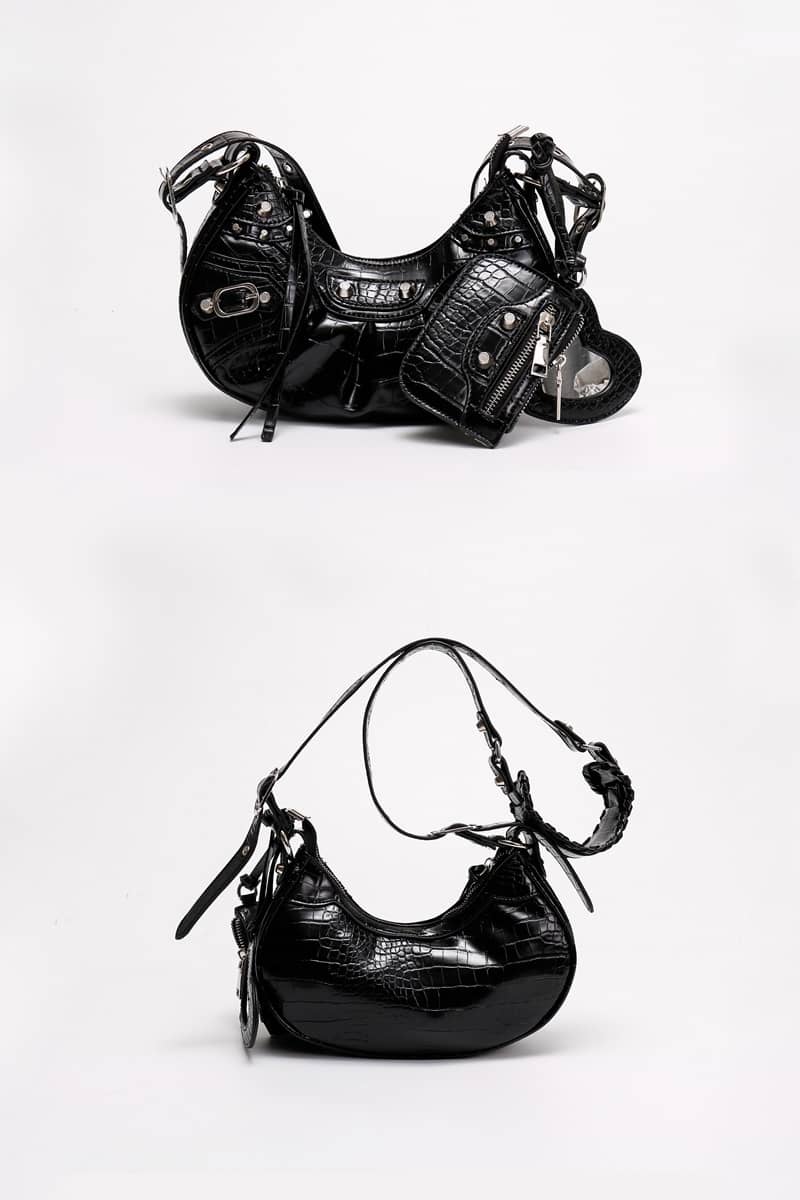 PU underarm bag crescent shoulder bag