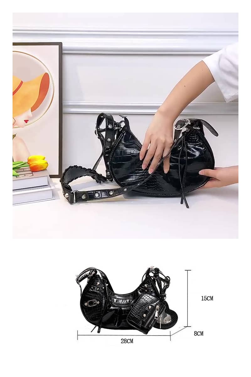 PU underarm bag crescent shoulder bag