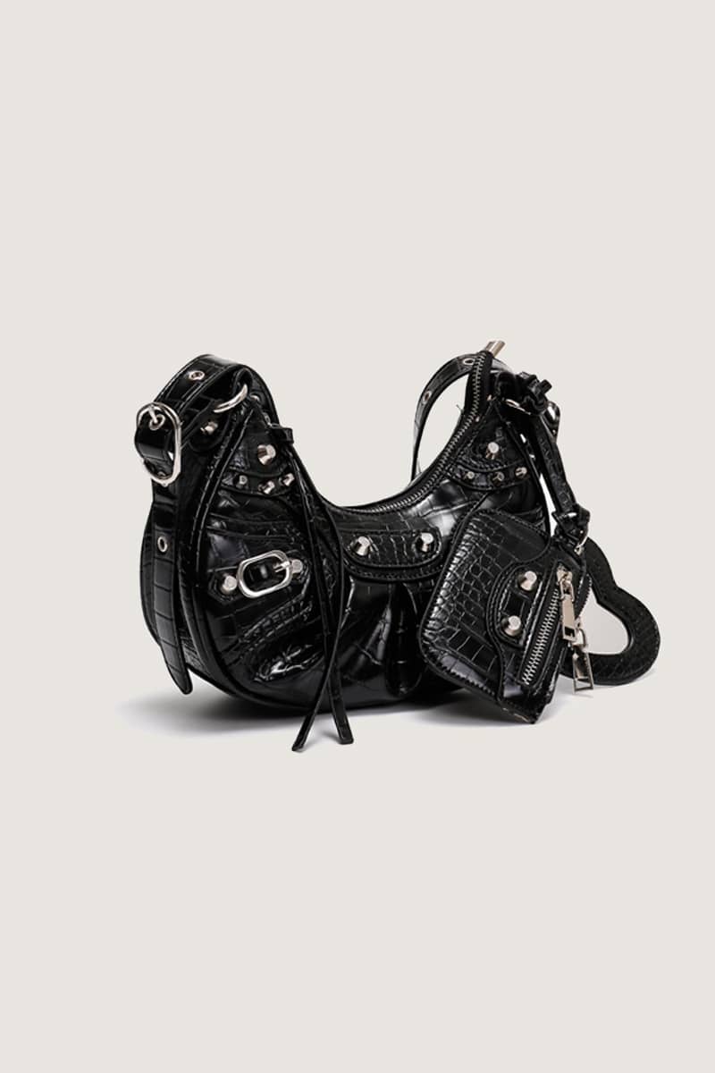 PU underarm bag crescent shoulder bag