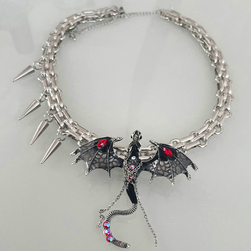 Personalized flying dragon necklace