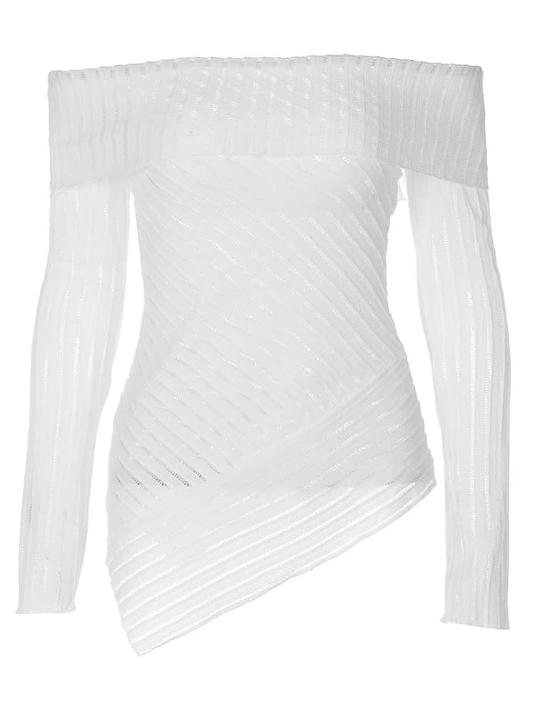 Women's Irregular One Shoulder Long Sleeve Top