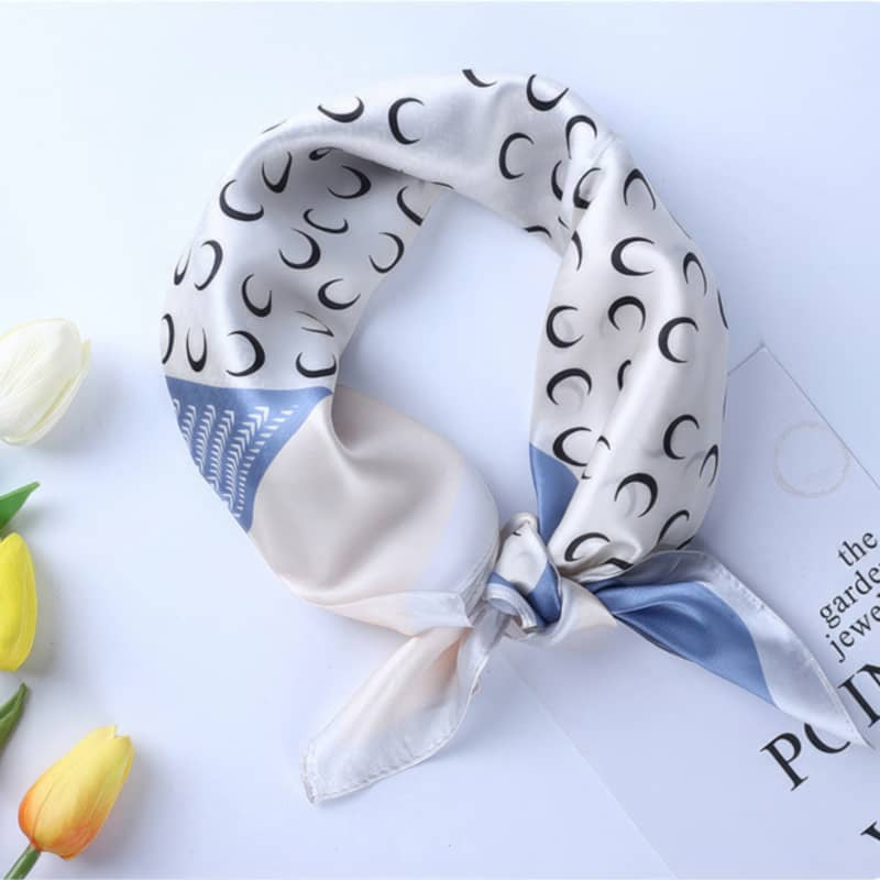 OL style silk square scarf mulberry silk - 65cm