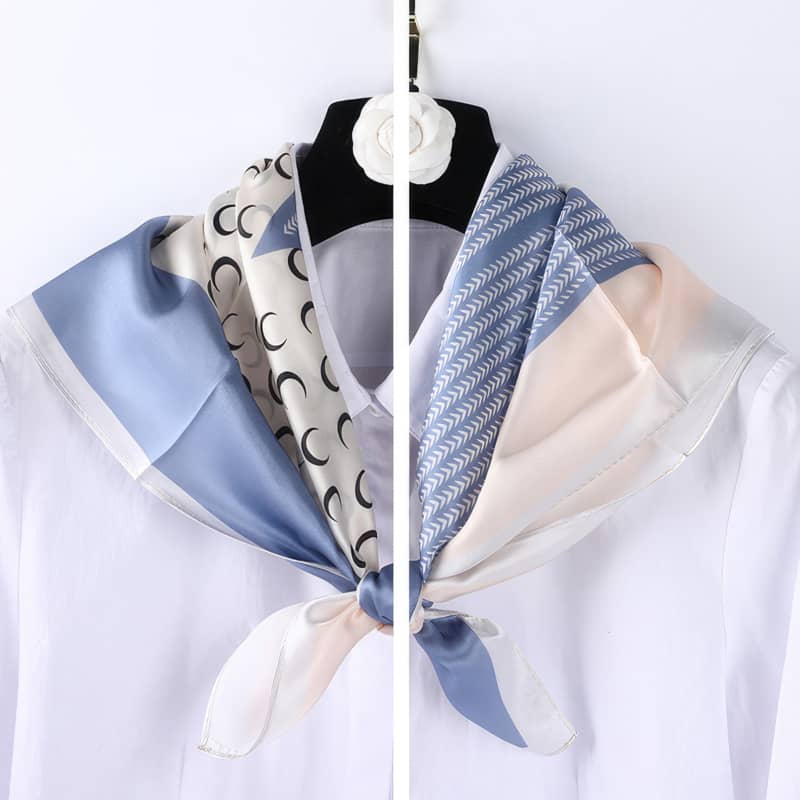 OL style silk square scarf mulberry silk - 65cm