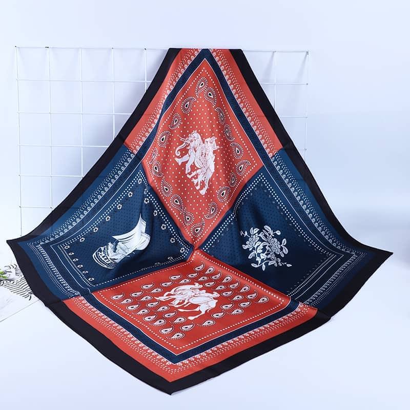 Auspicious pattern silk square scarf mulberry silk - 65cm