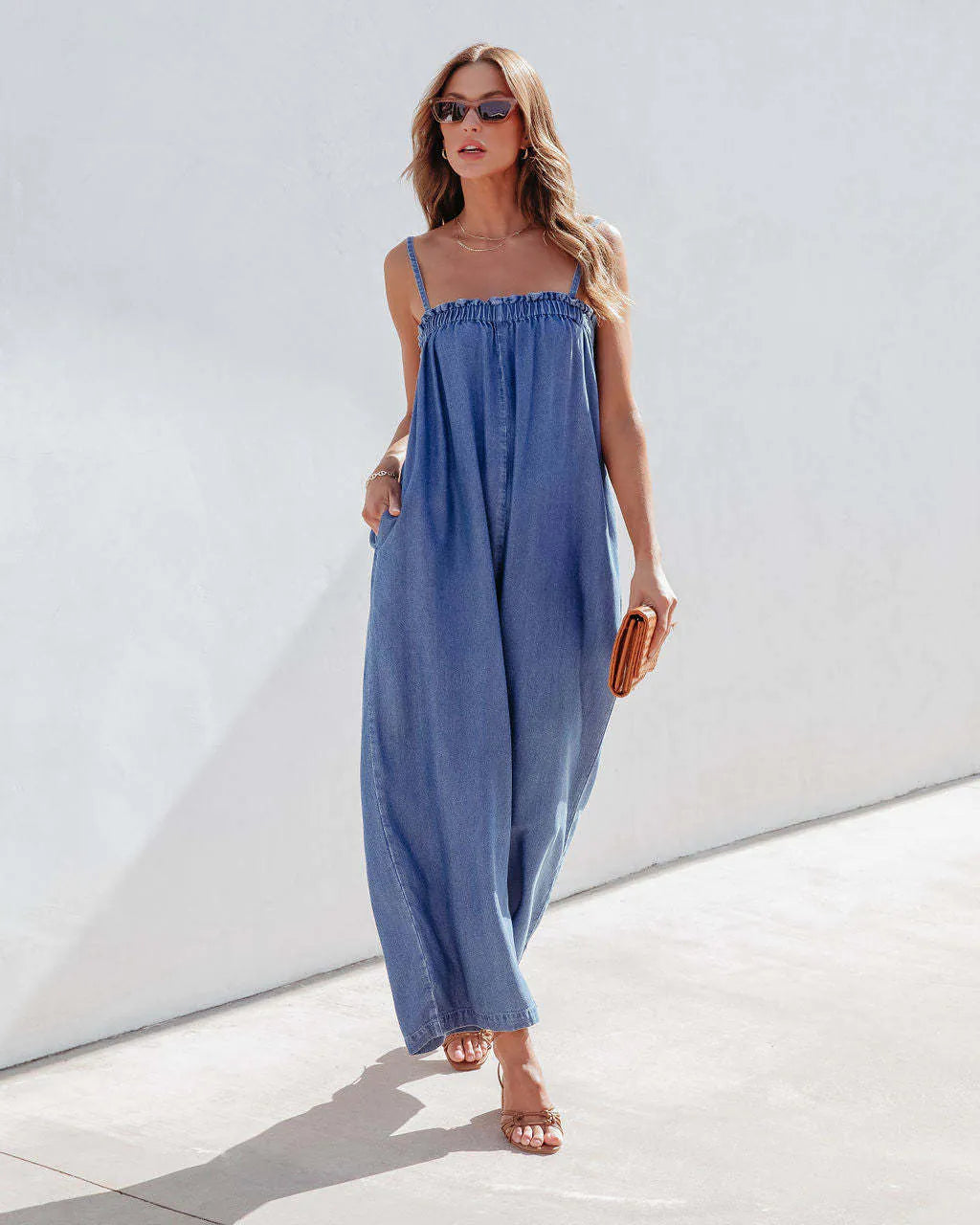 Women's Suspender Wide-leg Jumpsuit