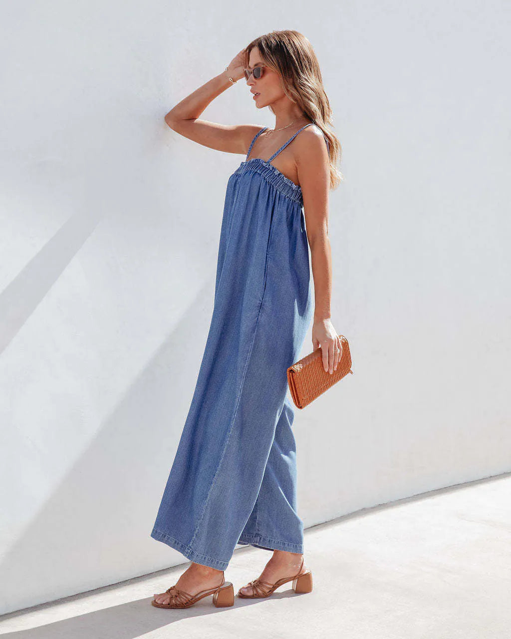 Women's Suspender Wide-leg Jumpsuit