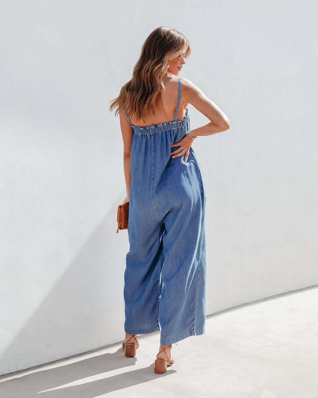 Women's Suspender Wide-leg Jumpsuit