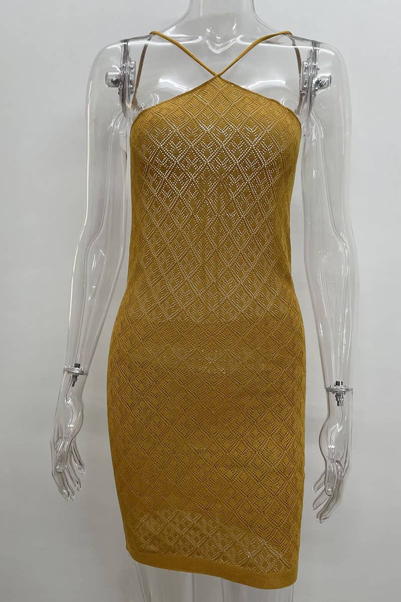 Sling Backless Cutout Short Dress