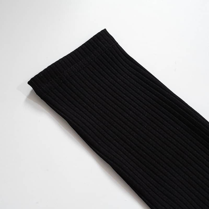 Black half turtleneck long sleeve slim fit sweater dress