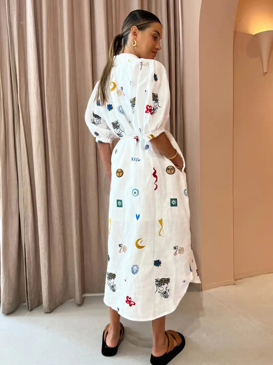 Printed cardigan dress