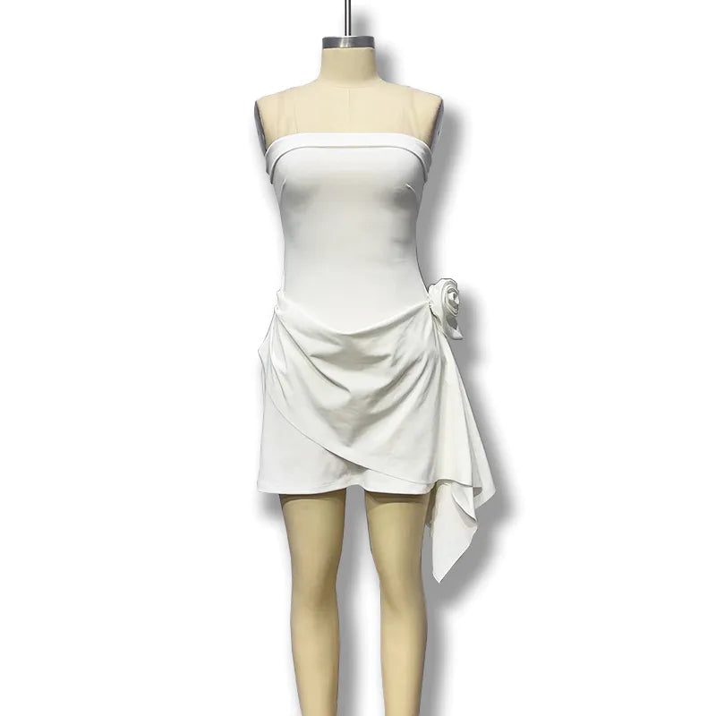 Pure Color Sleeveless Tube Dress