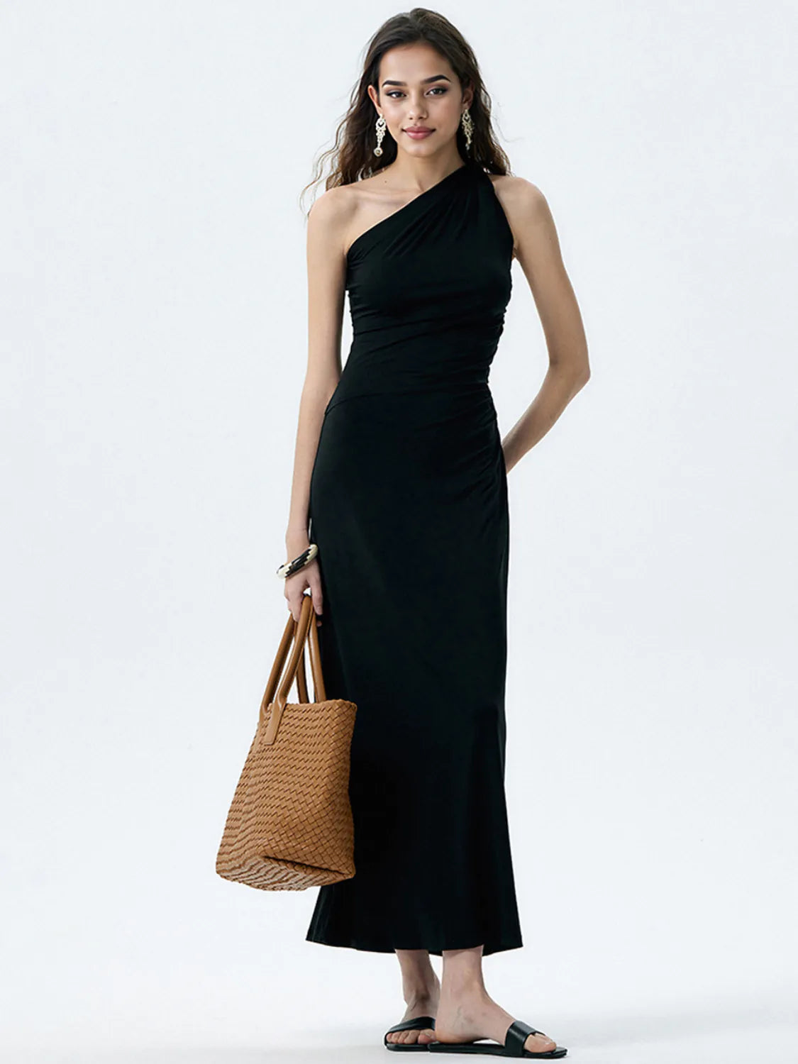 Slant Neck Shift Dress